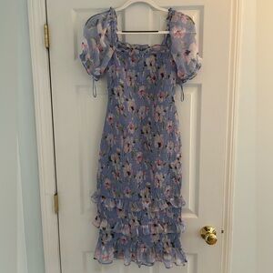 Abercrombie floral smocked midi dress